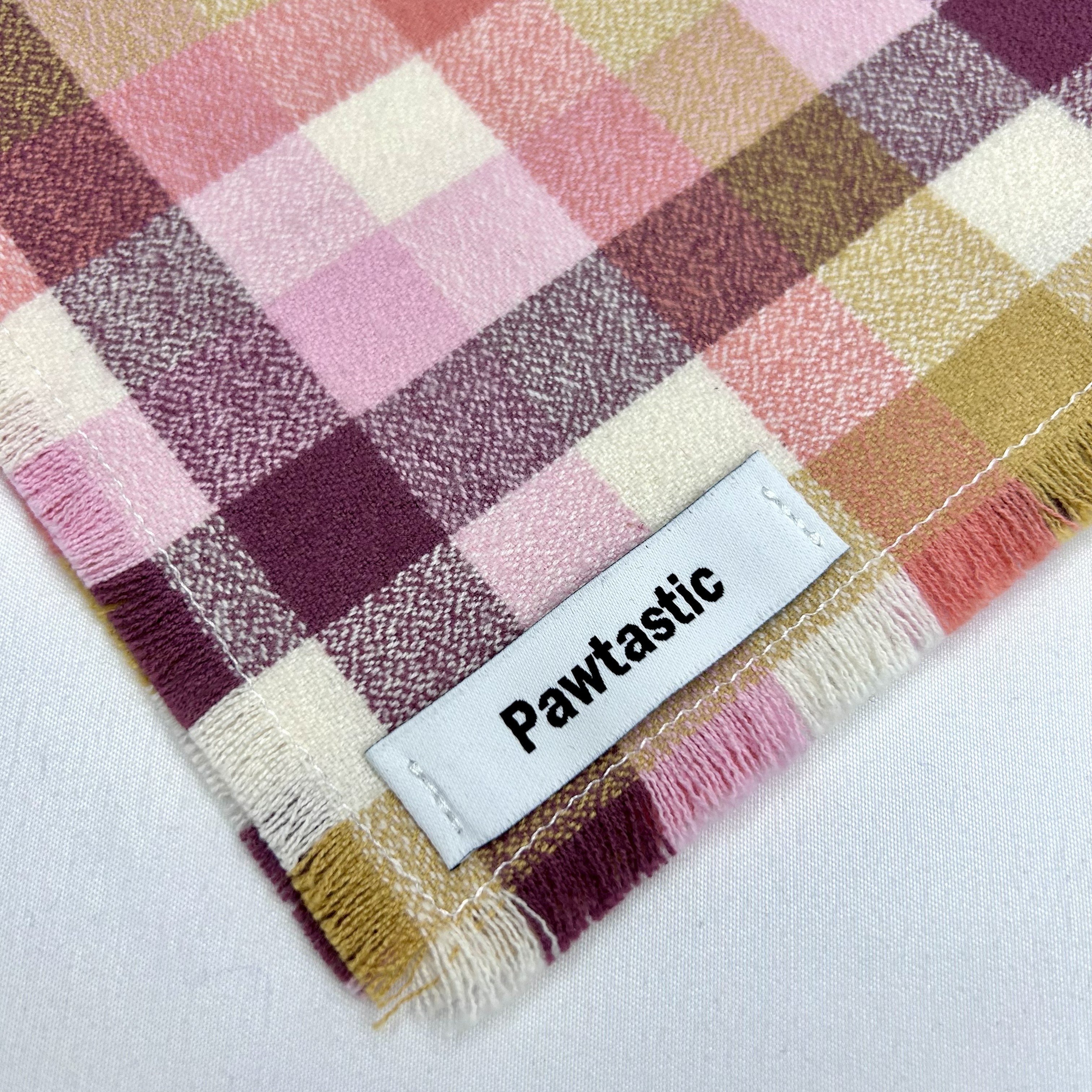 Honeysuckle Plaid | Frayed Snap-On Bandana
