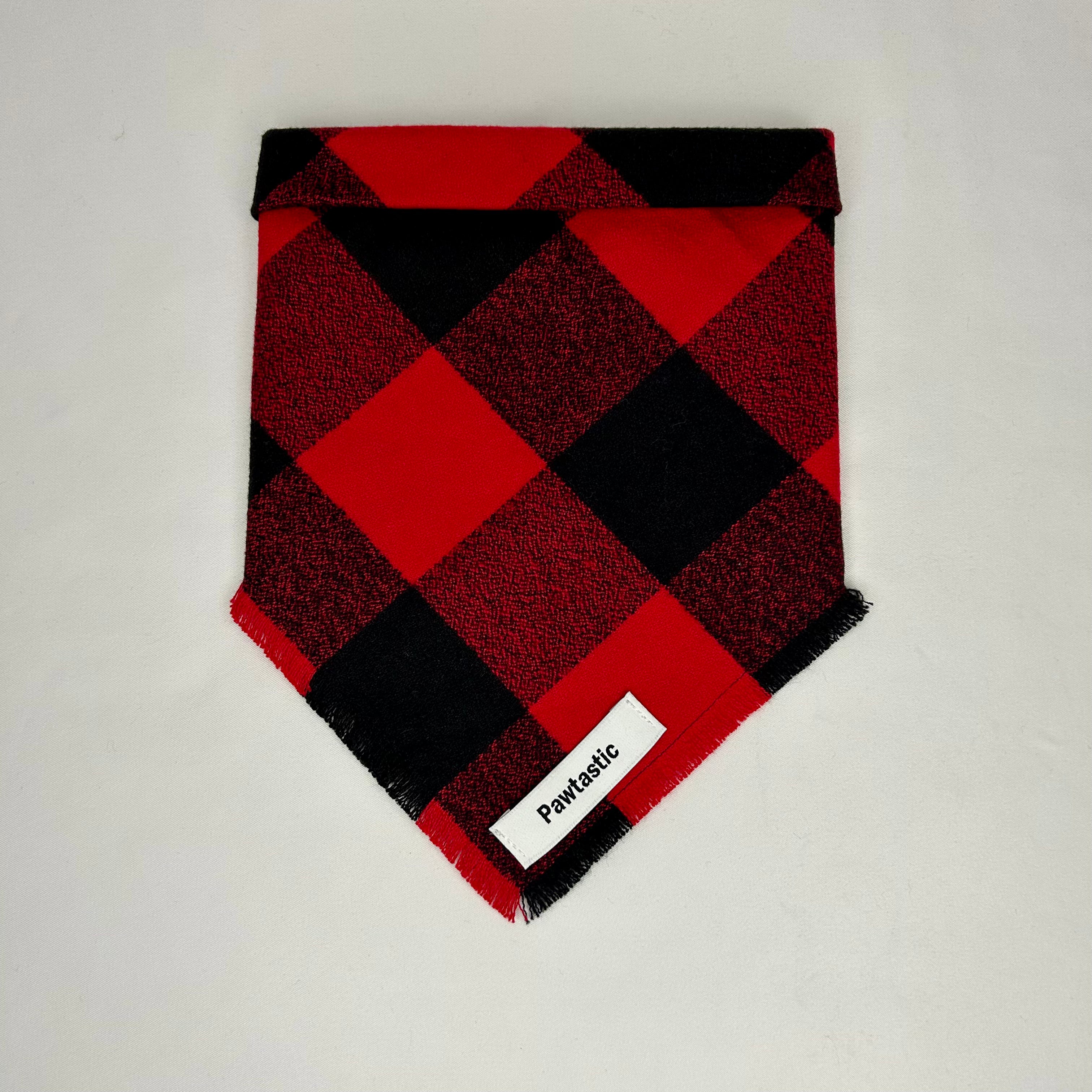 Red Buffalo Plaid | Frayed Snap-On Bandana