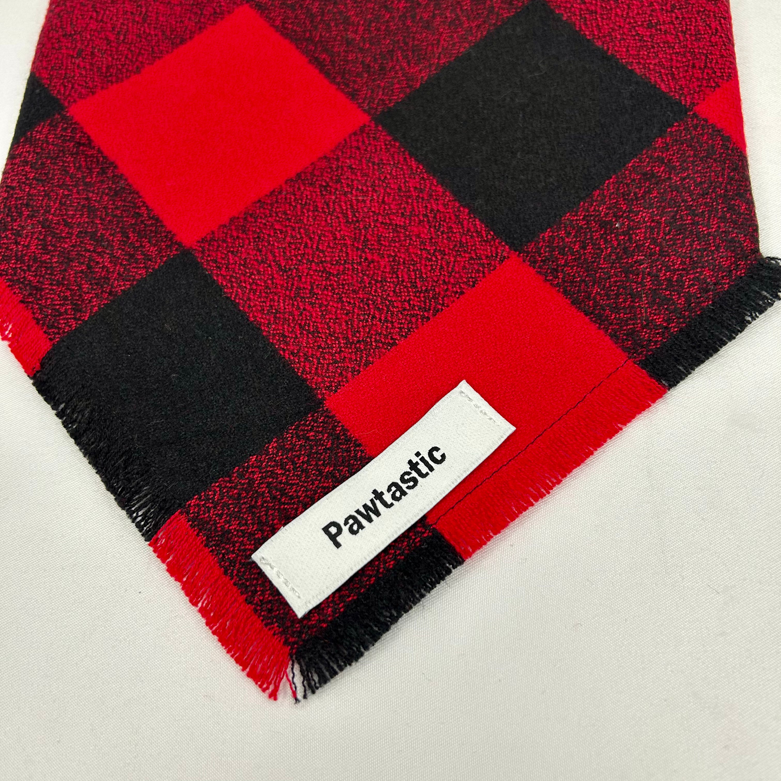 Red Buffalo Plaid | Frayed Snap-On Bandana