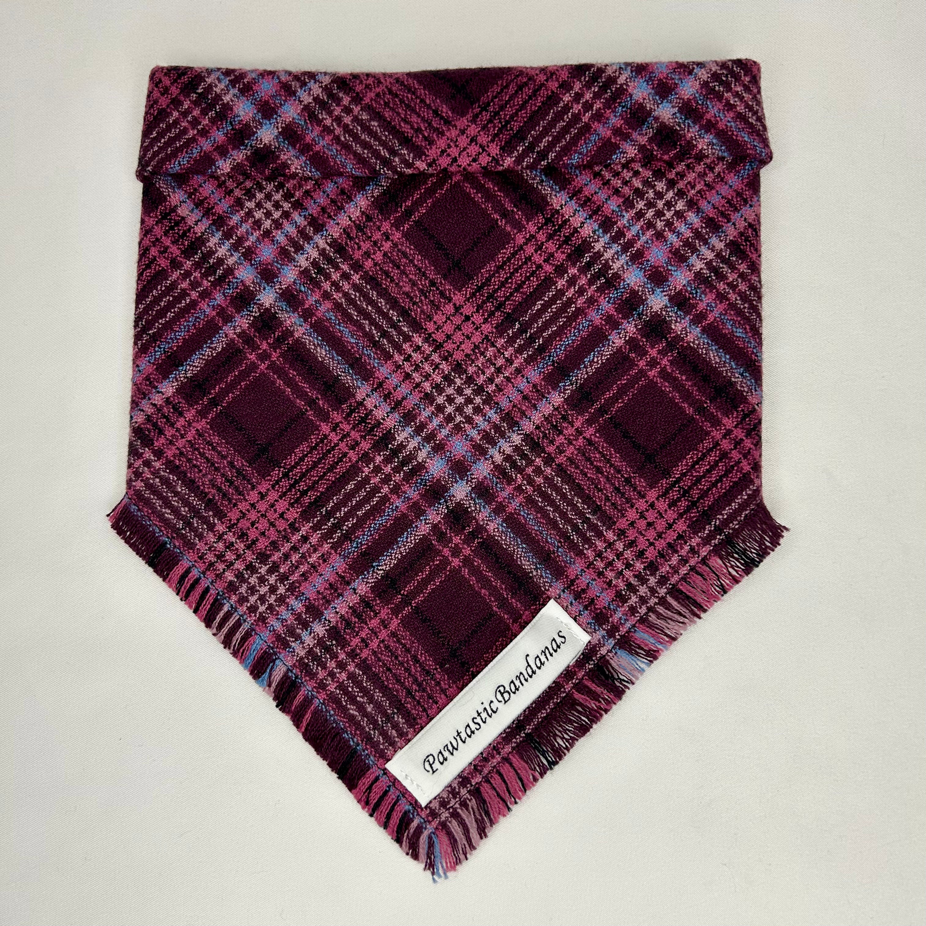 Aubergine Heritage | Frayed Snap-On Bandana