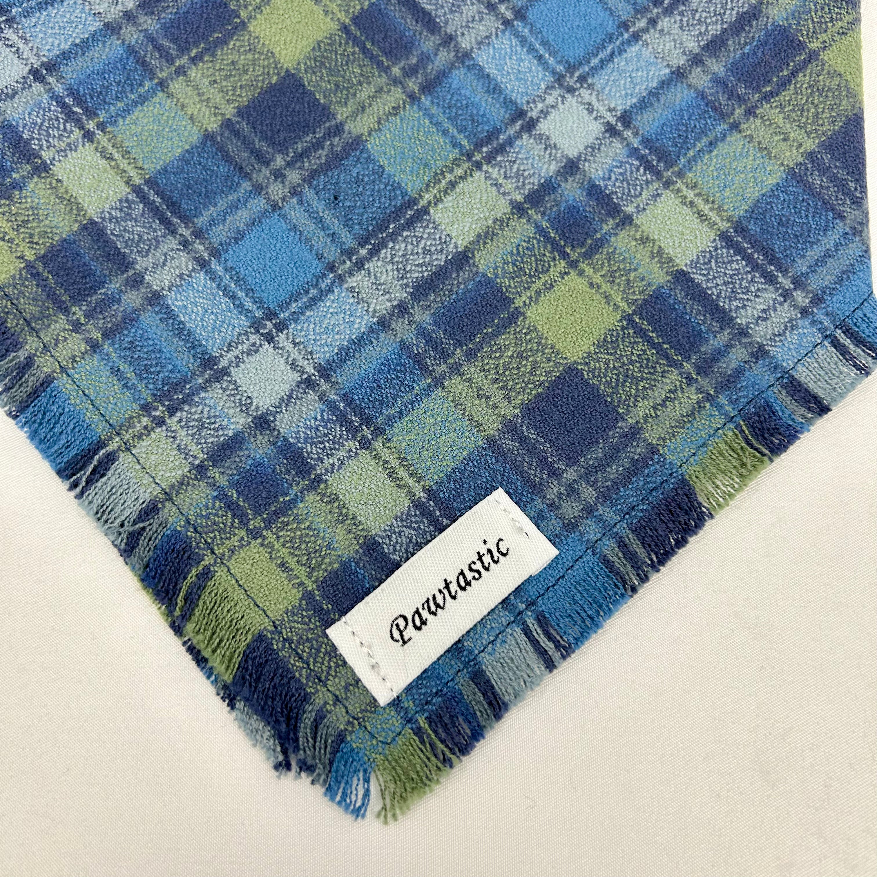 Pacific Plaid | Frayed Snap-On Bandana