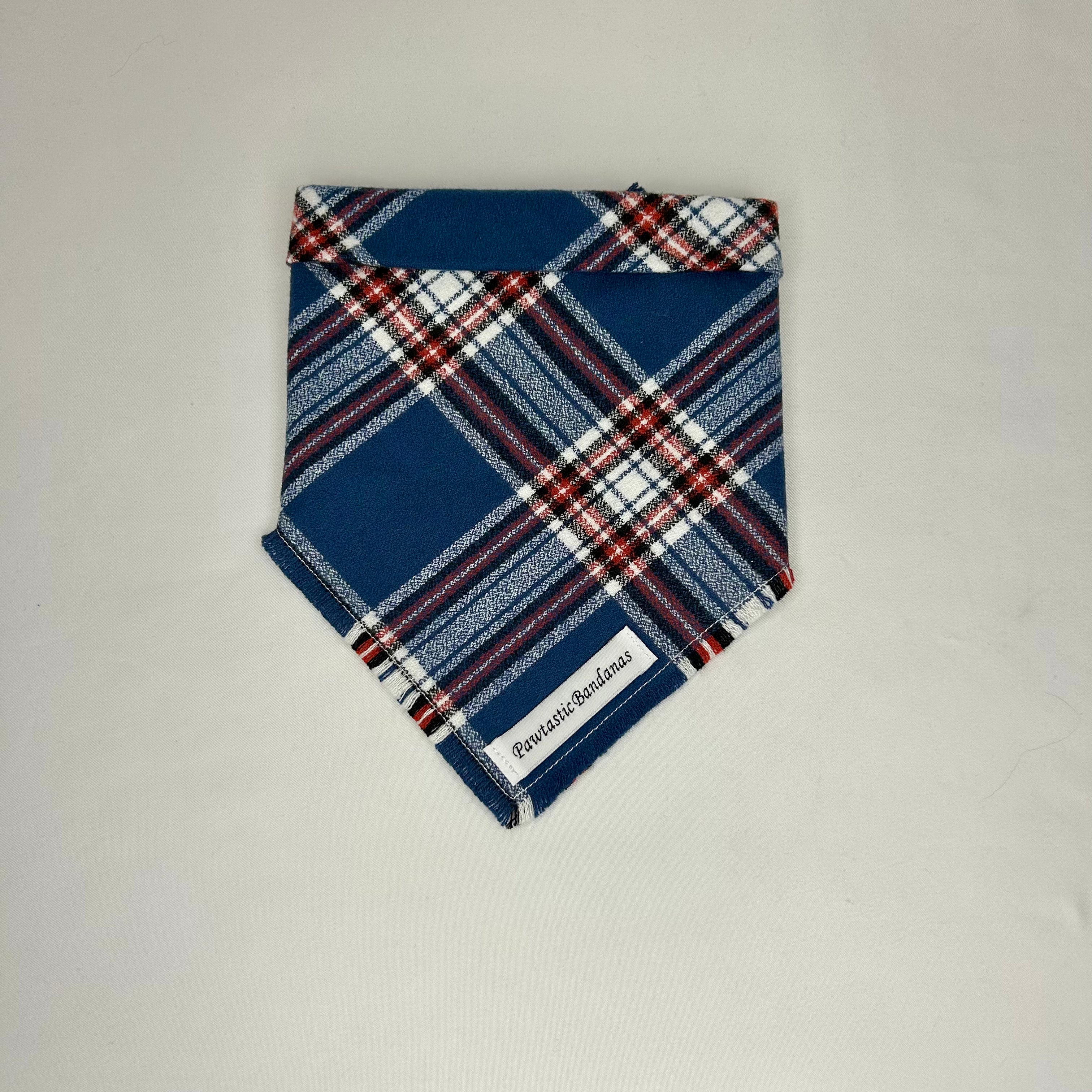 Harbour Plaid | Frayed Snap-On Bandana