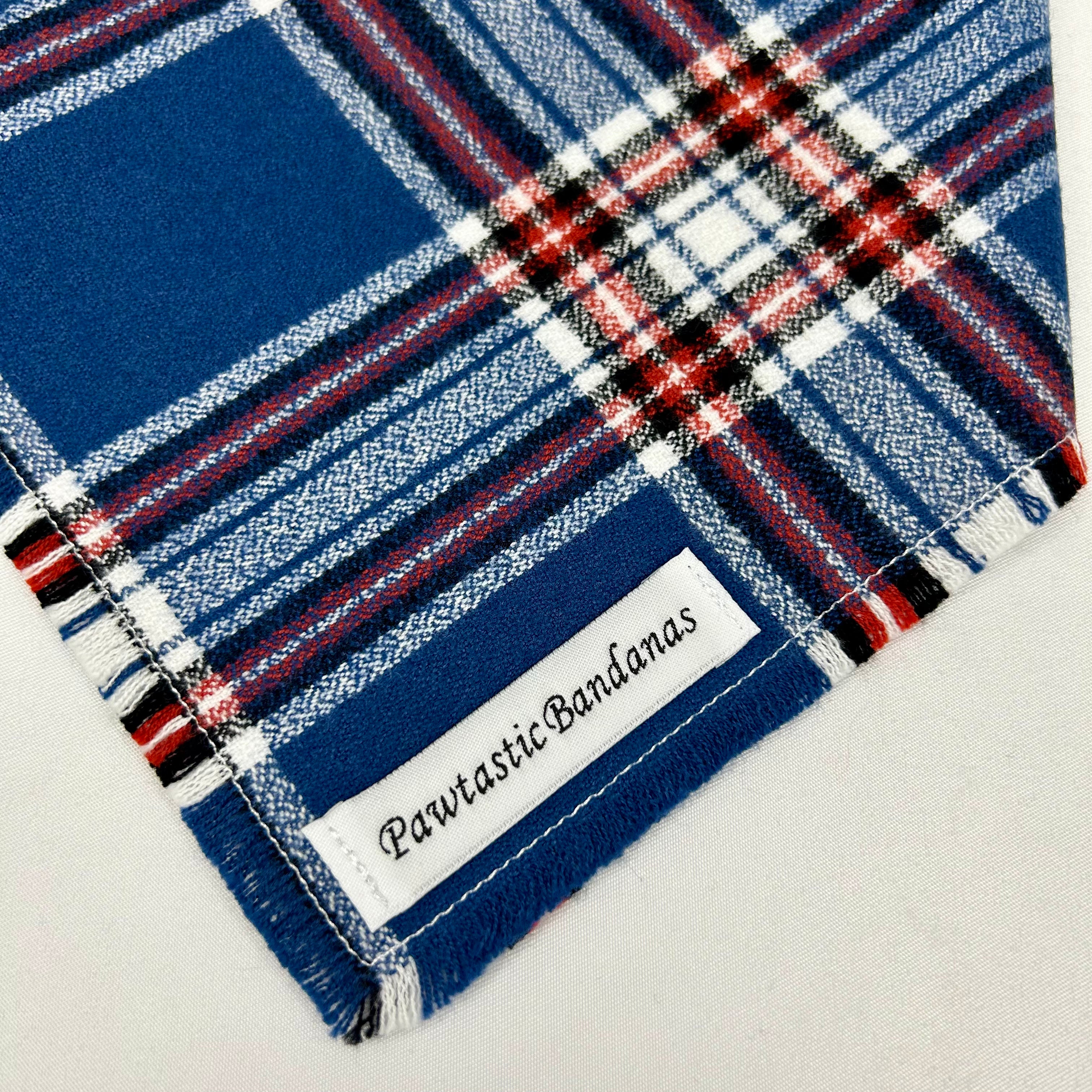 Harbour Plaid | Frayed Snap-On Bandana