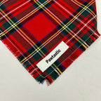 Red Dress Plaid | Frayed Snap-On Bandana