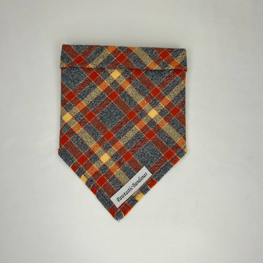 Rustfield Plaid | Frayed Snap-On Bandana