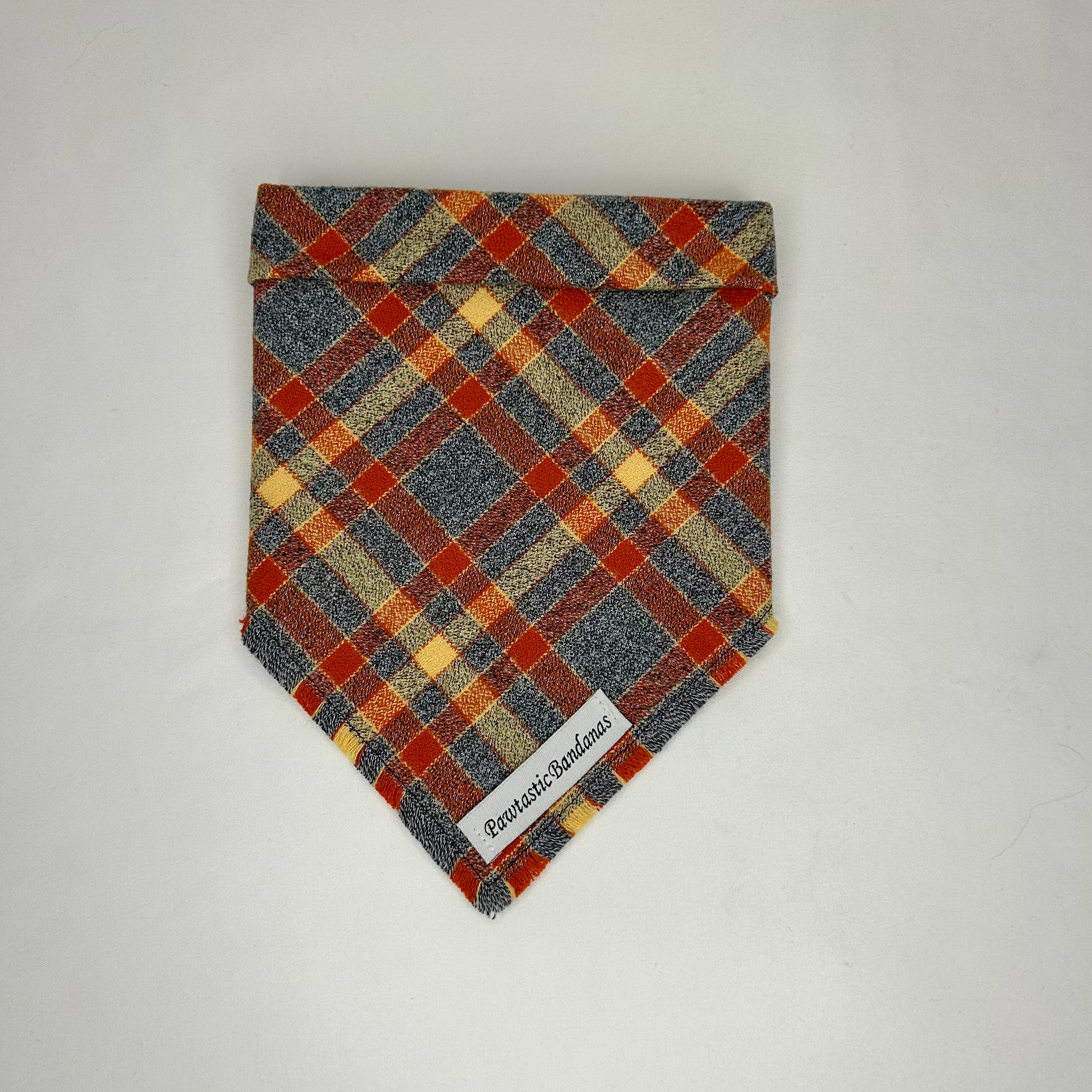 Rustfield Plaid | Frayed Snap-On Bandana
