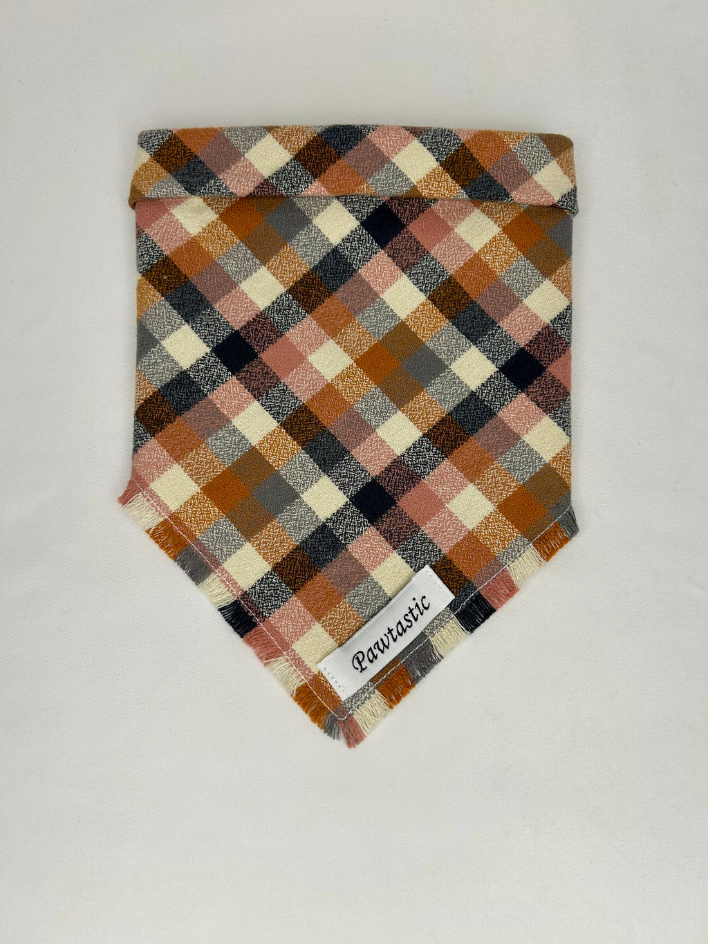 Nutmeg Cabin Plaid | Frayed Snap-On Bandana