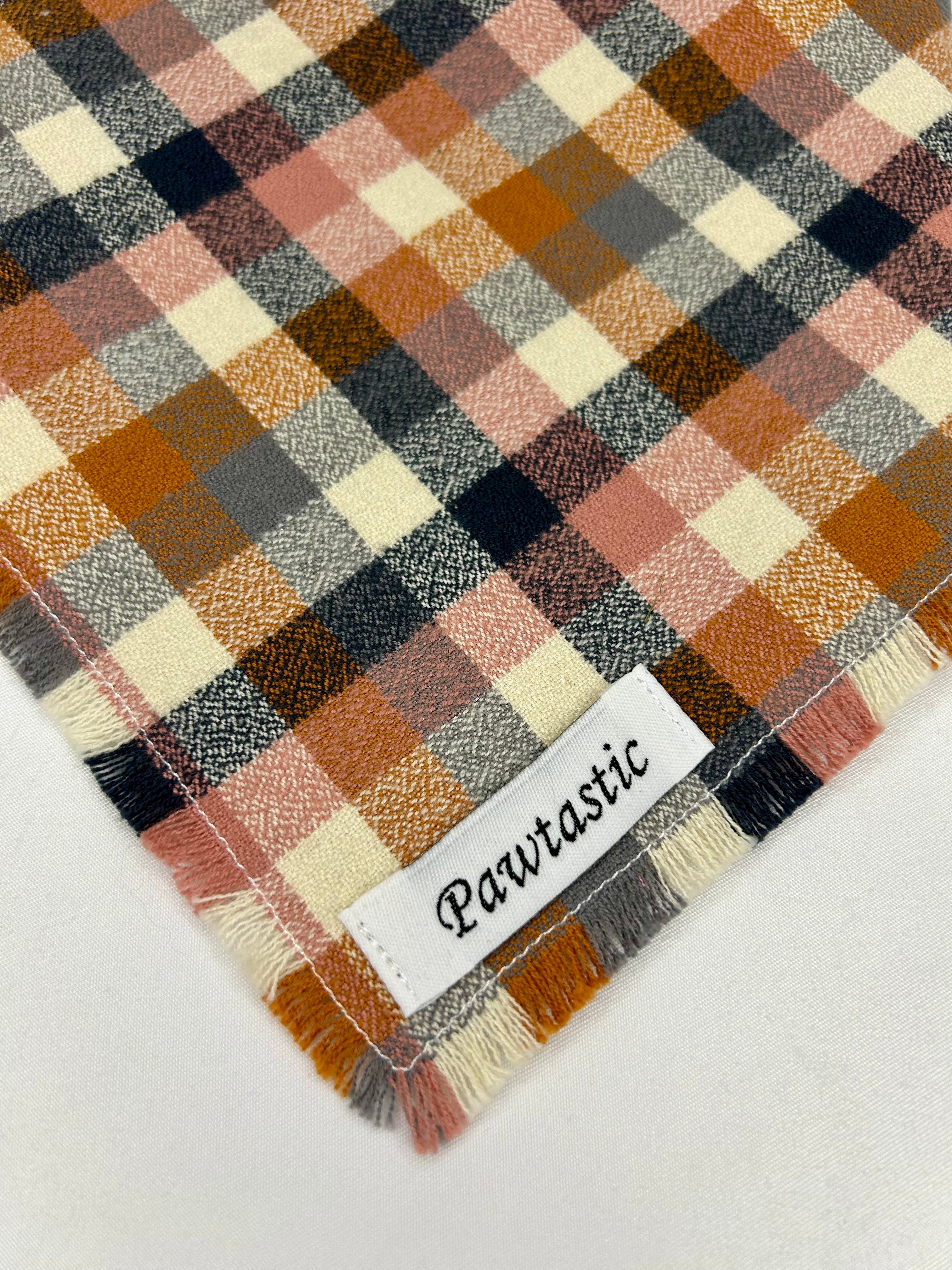 Nutmeg Cabin Plaid | Frayed Snap-On Bandana