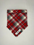 Red FX Plaid | Frayed Snap-On Bandana