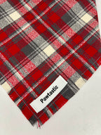Red FX Plaid | Frayed Snap-On Bandana