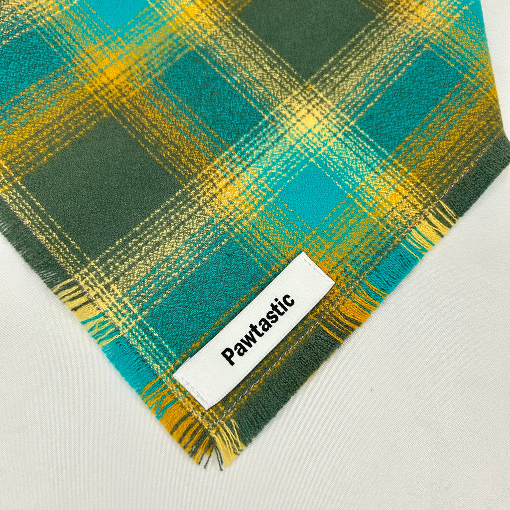Lagoon Plaid | Frayed Snap-On Bandana