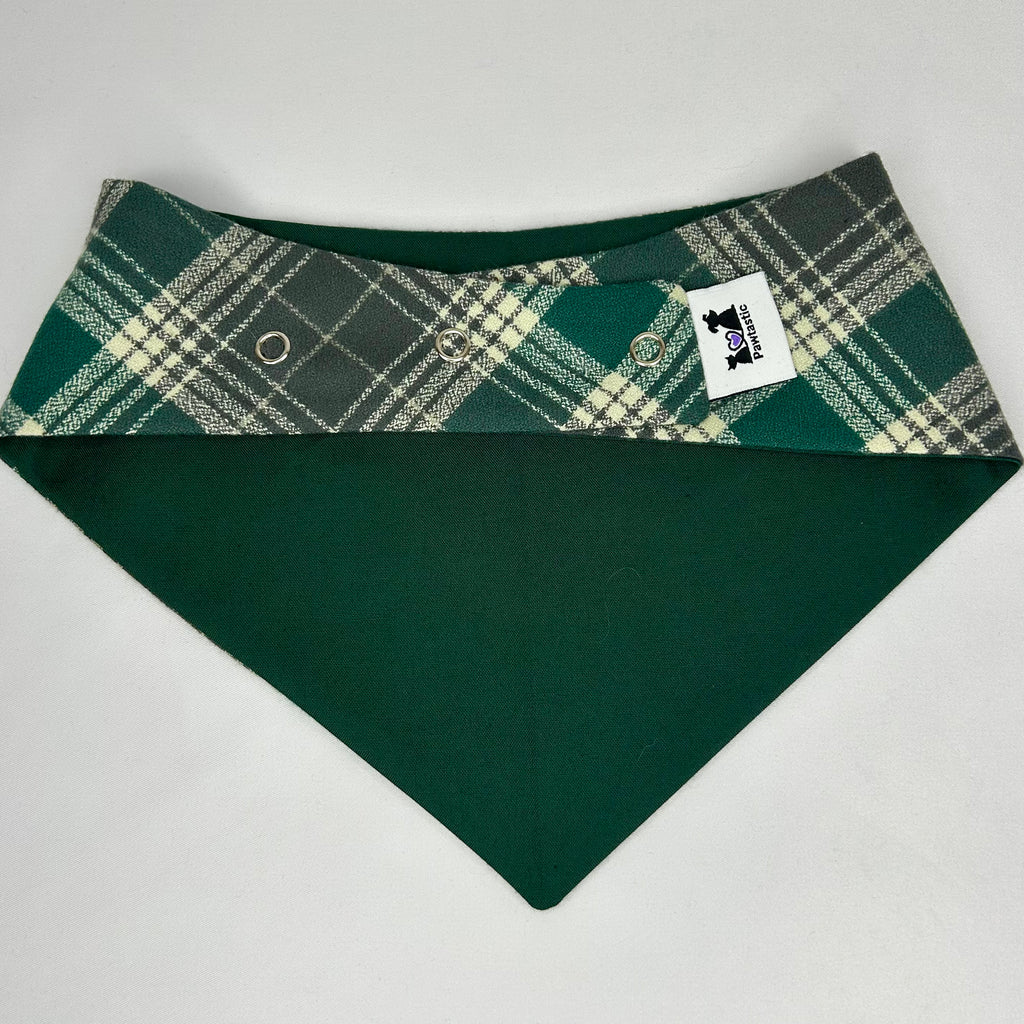 Evergreen Plaid | Snap-On Bandana