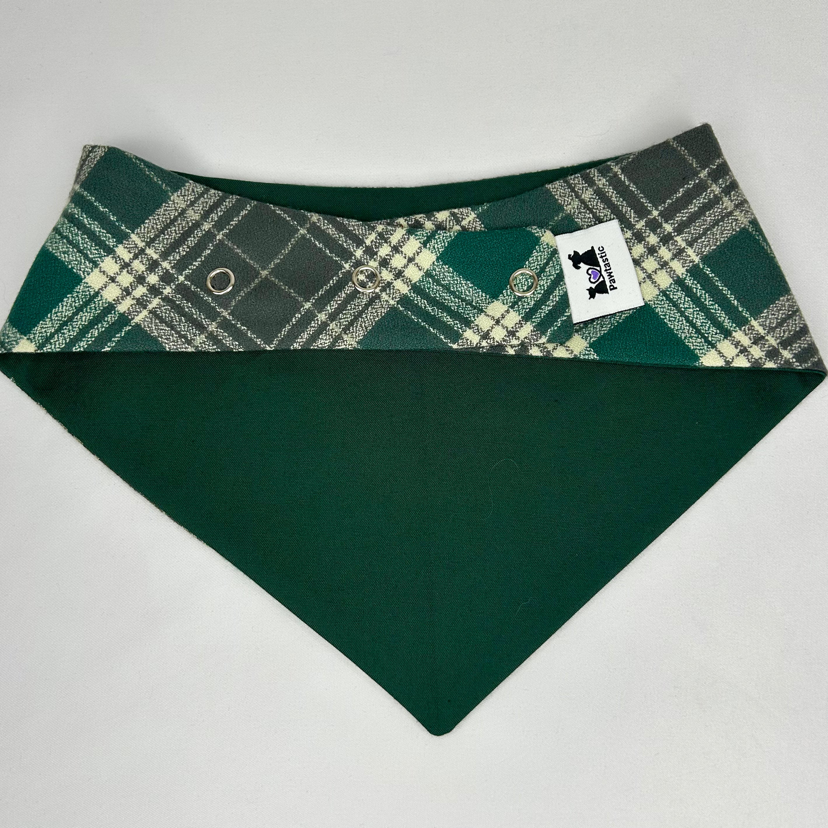 Evergreen Plaid | Snap-On Bandana
