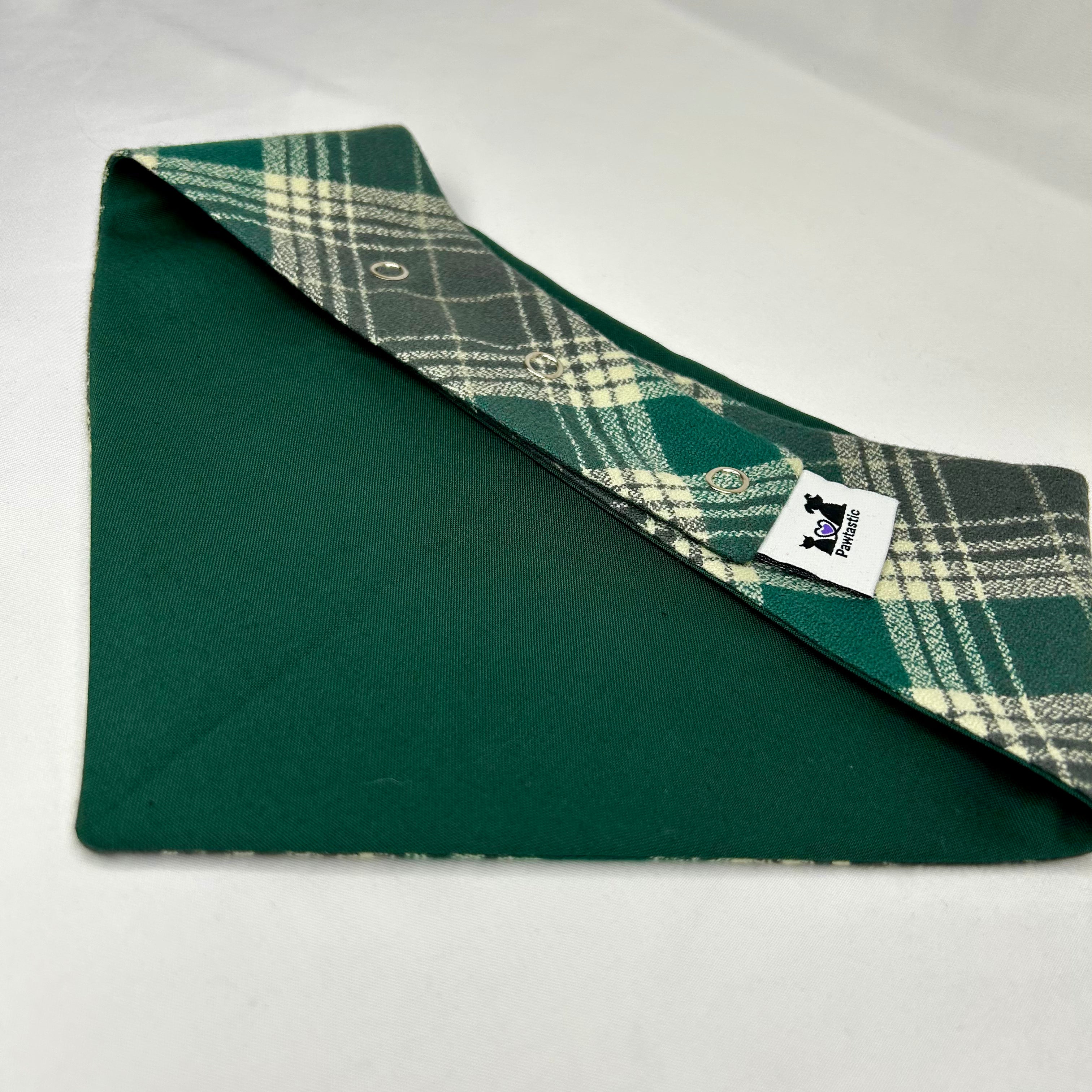 Evergreen Plaid | Snap-On Bandana