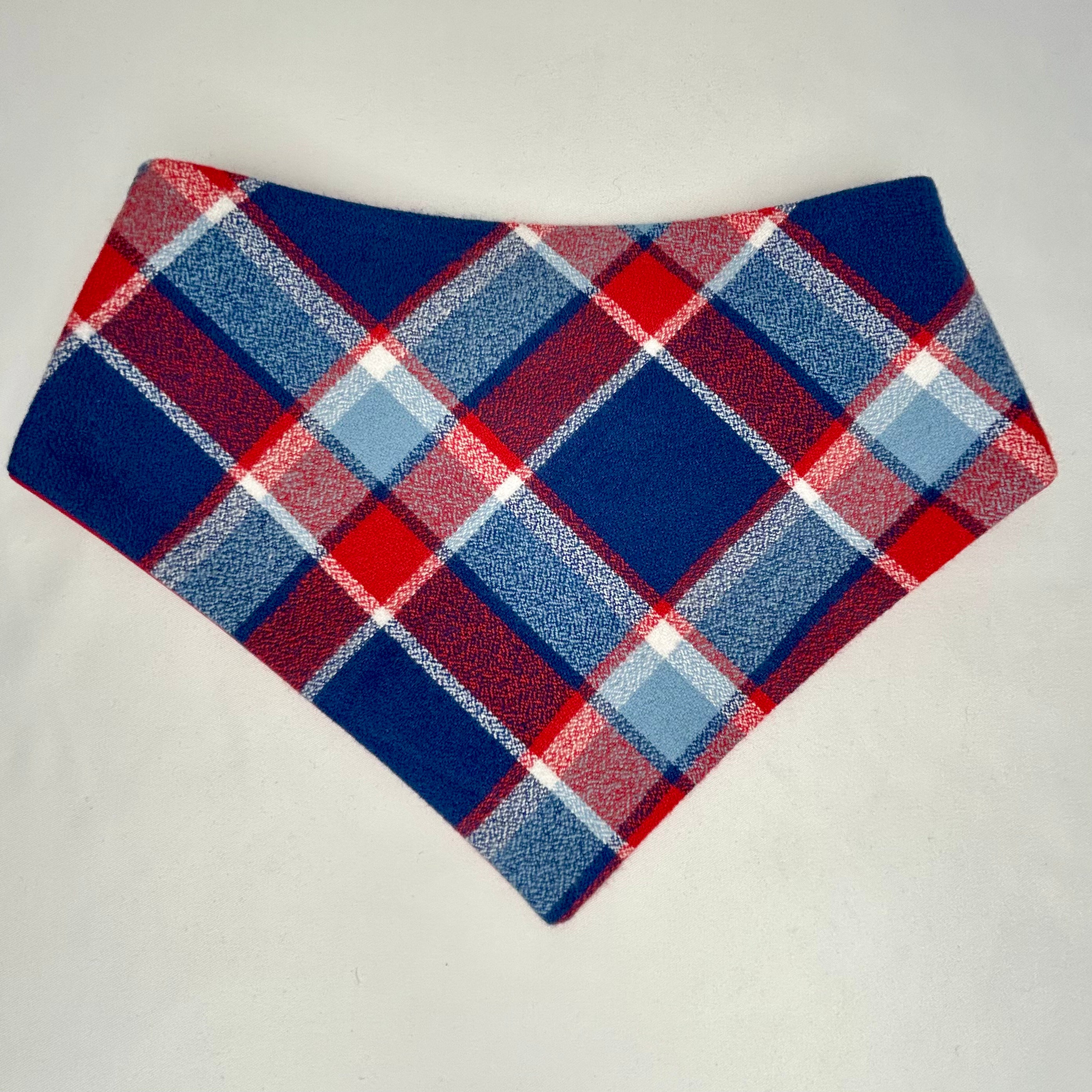 Blue Bird Plaid | Snap-On Bandana
