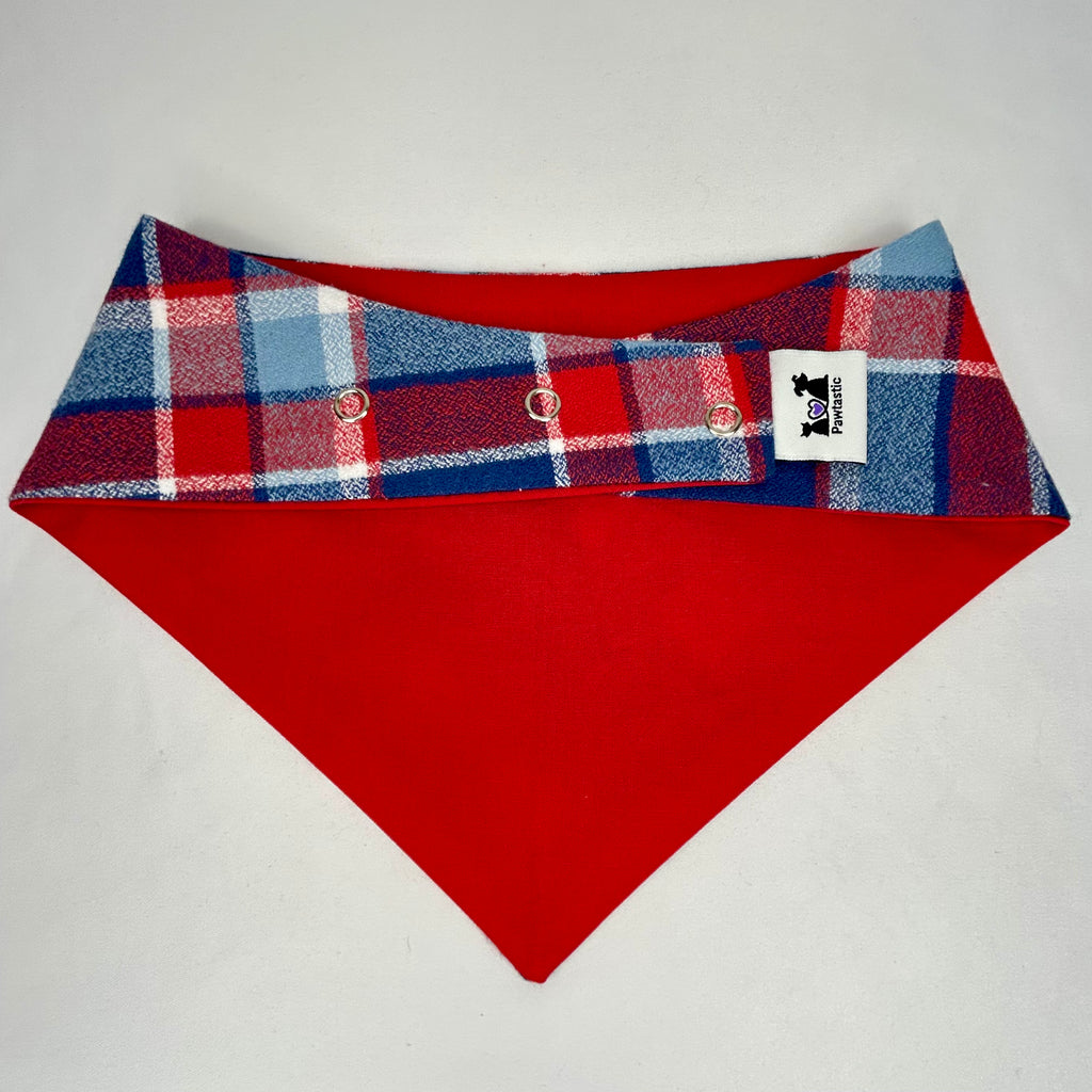 Blue Bird Plaid | Snap-On Bandana