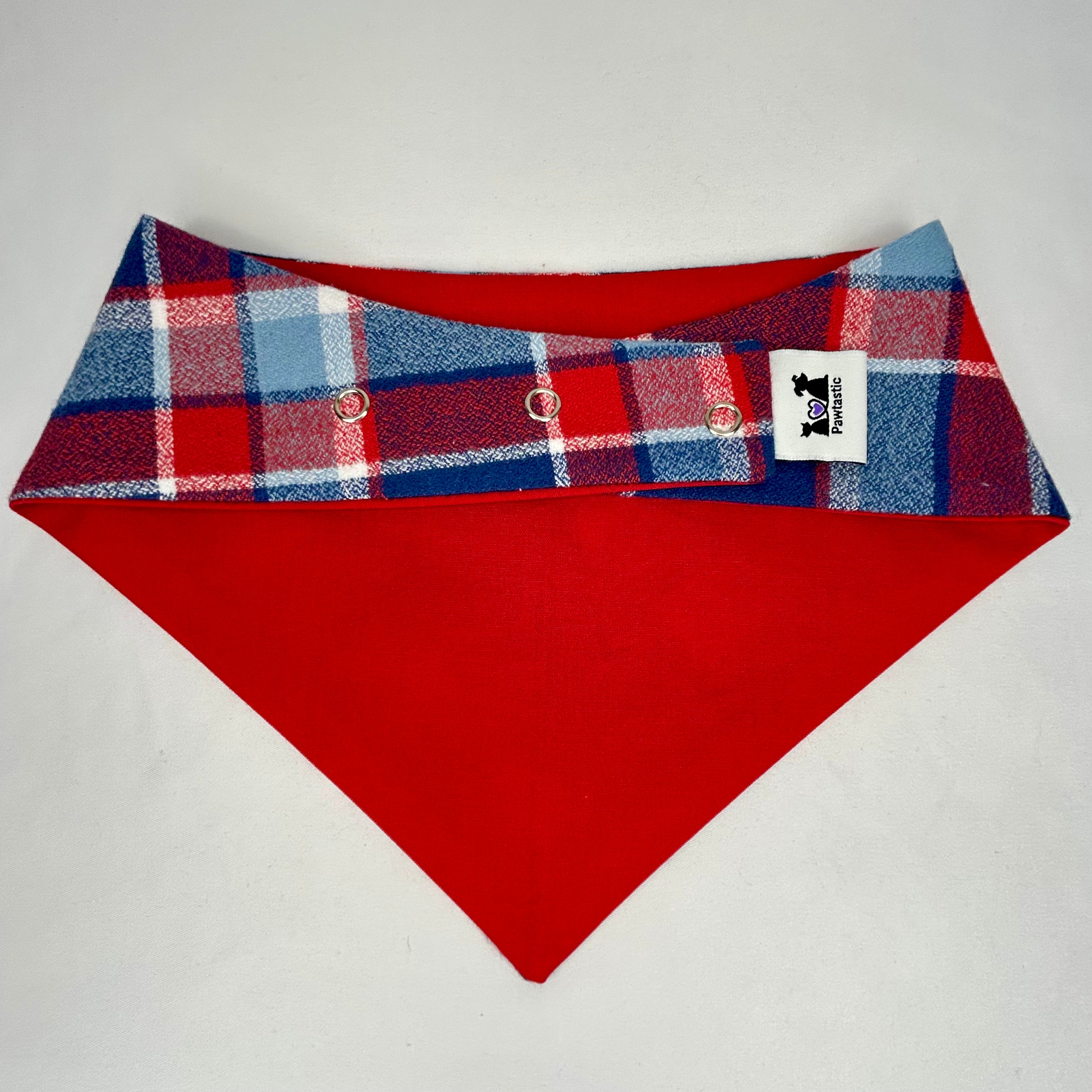 Blue Bird Plaid | Snap-On Bandana