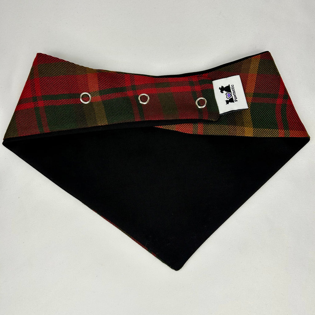 Canadian Maple Leaf Tartan | Snap-On Bandana