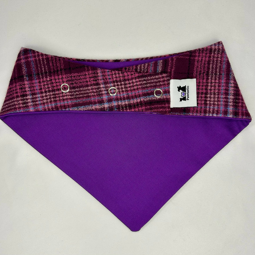 Aubergine Heritage Plaid | Snap-On Bandana