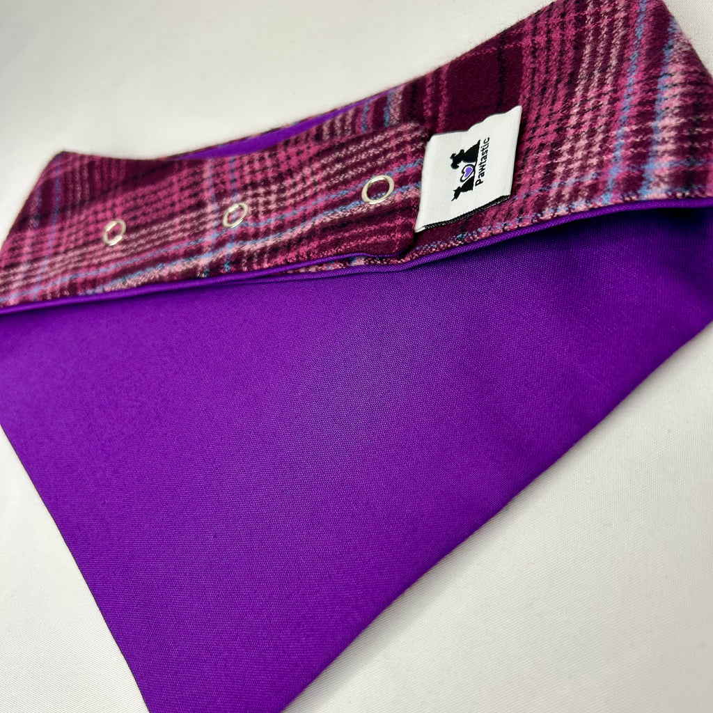 Aubergine Heritage Plaid | Snap-On Bandana