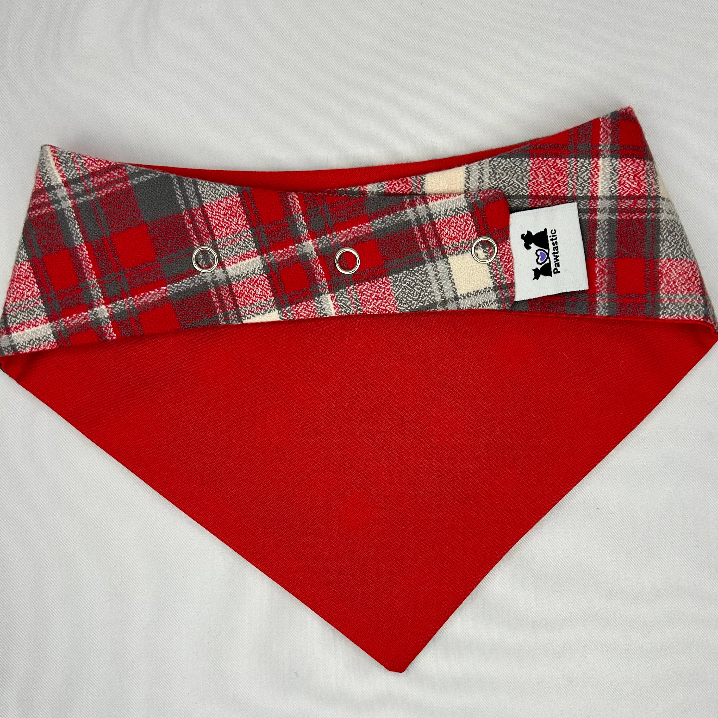 Red FX Plaid | Snap-On Bandana
