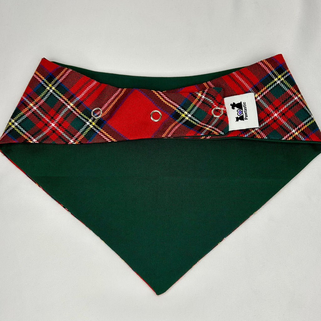 Red Dress Plaid | Snap-On Bandana