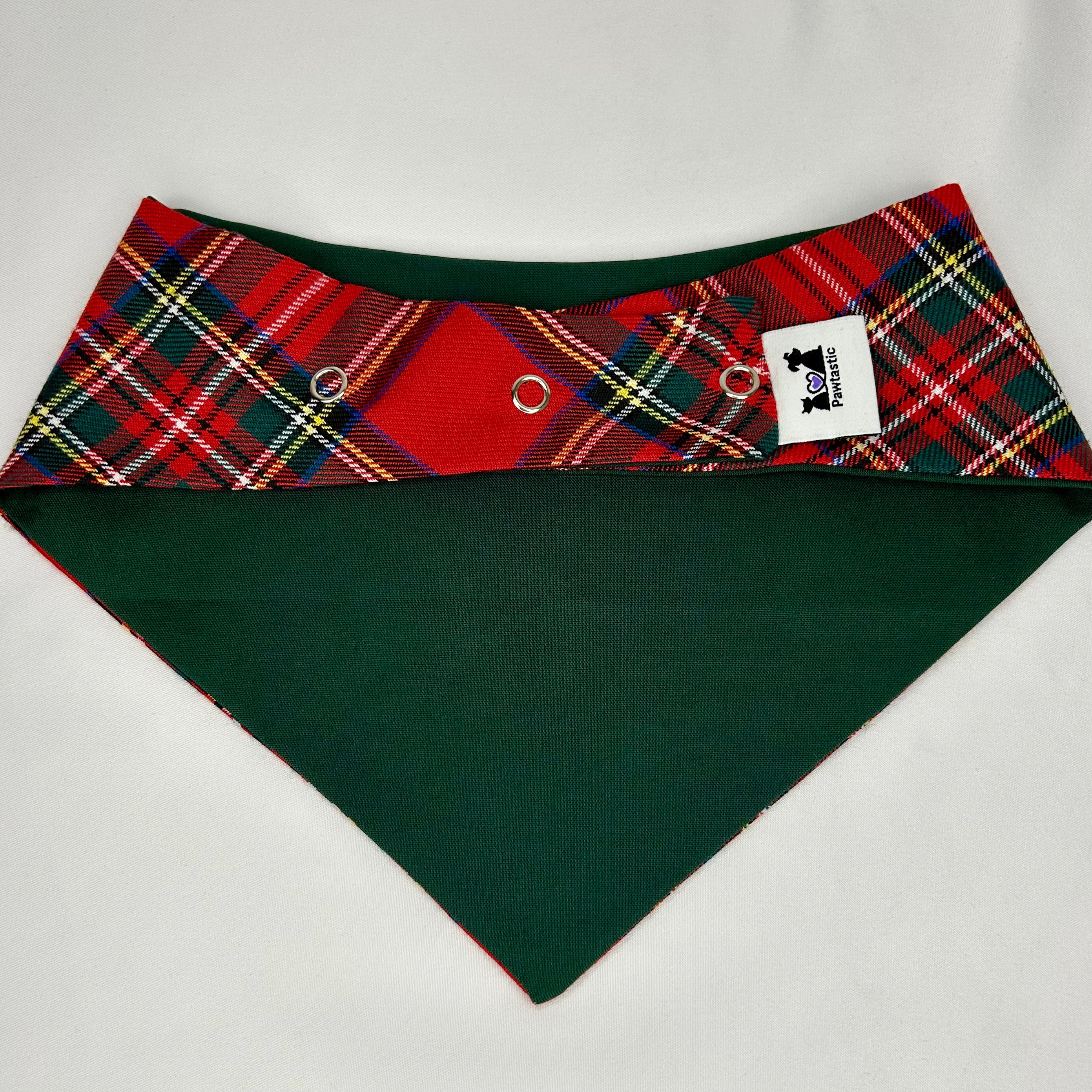 Red Dress Plaid | Snap-On Bandana