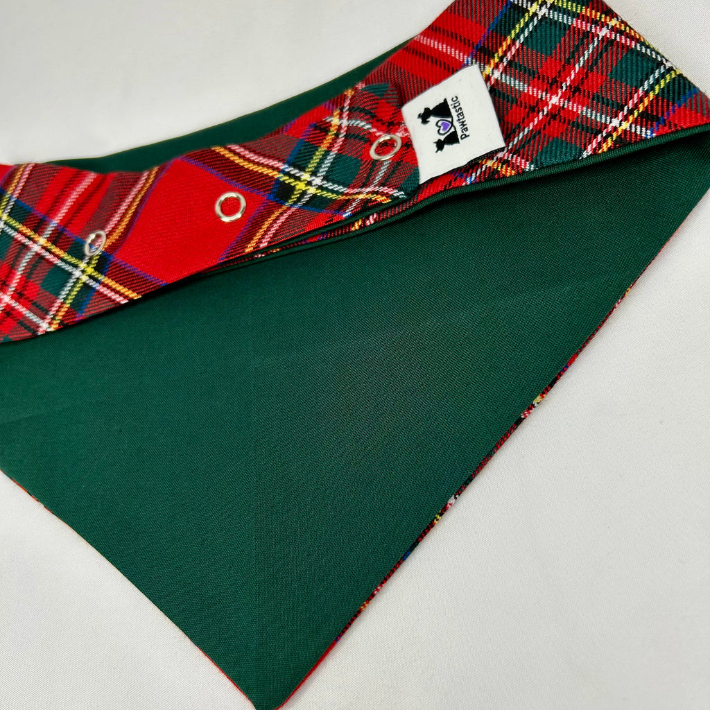 Red Dress Plaid | Snap-On Bandana