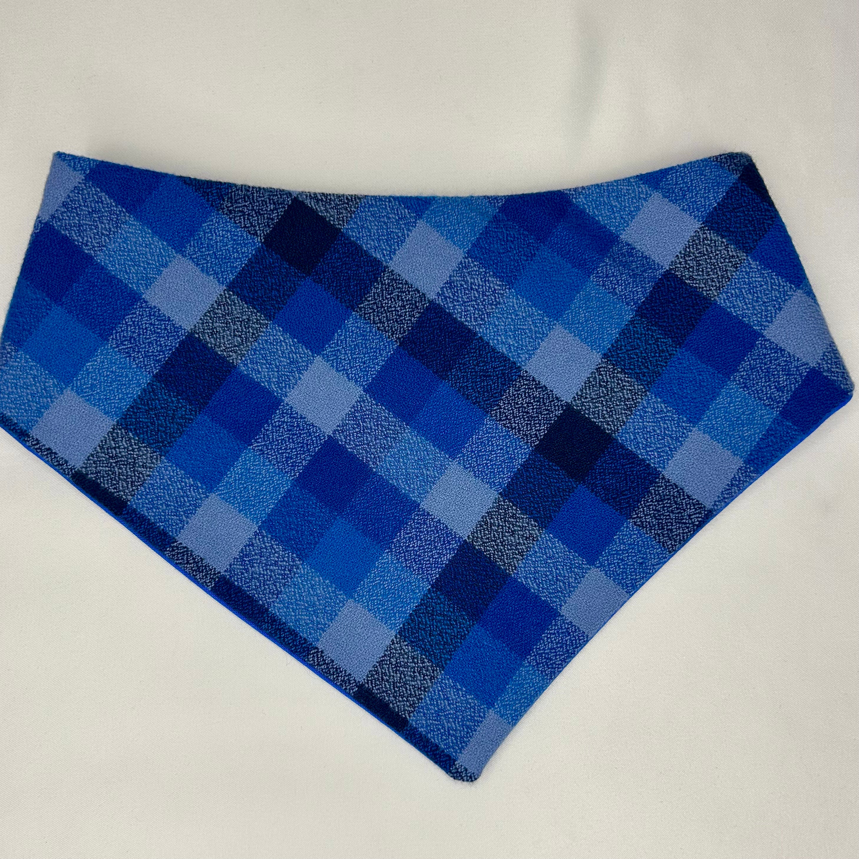Royal Blue Plaid | Snap-On Bandana