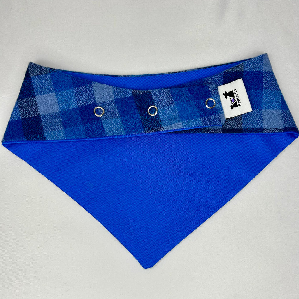 Royal Blue Plaid | Snap-On Bandana