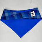 Royal Blue Plaid | Snap-On Bandana