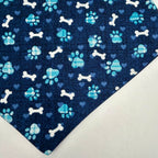 Bones & Hearts (Blue) | Cotton Snap-On Bandana