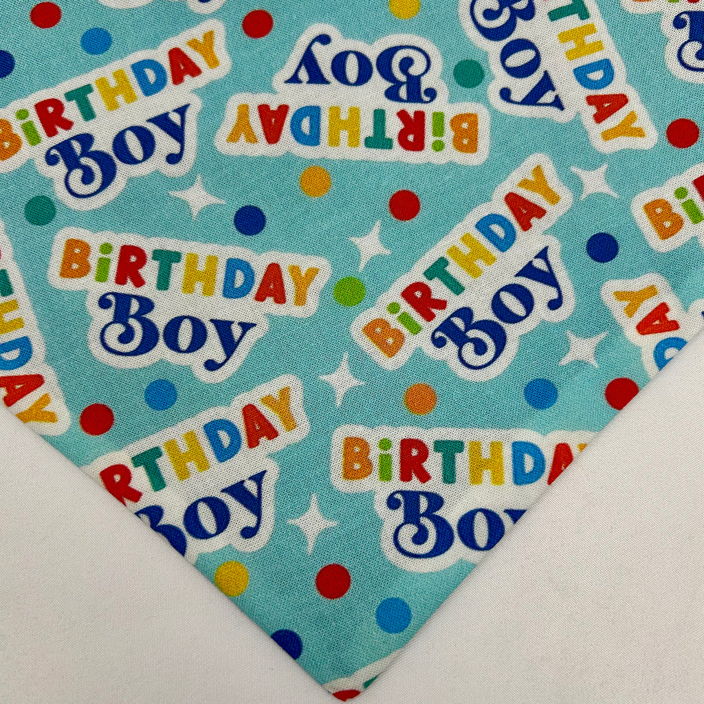 Birthday Boy Cotton Snap-On Bandana