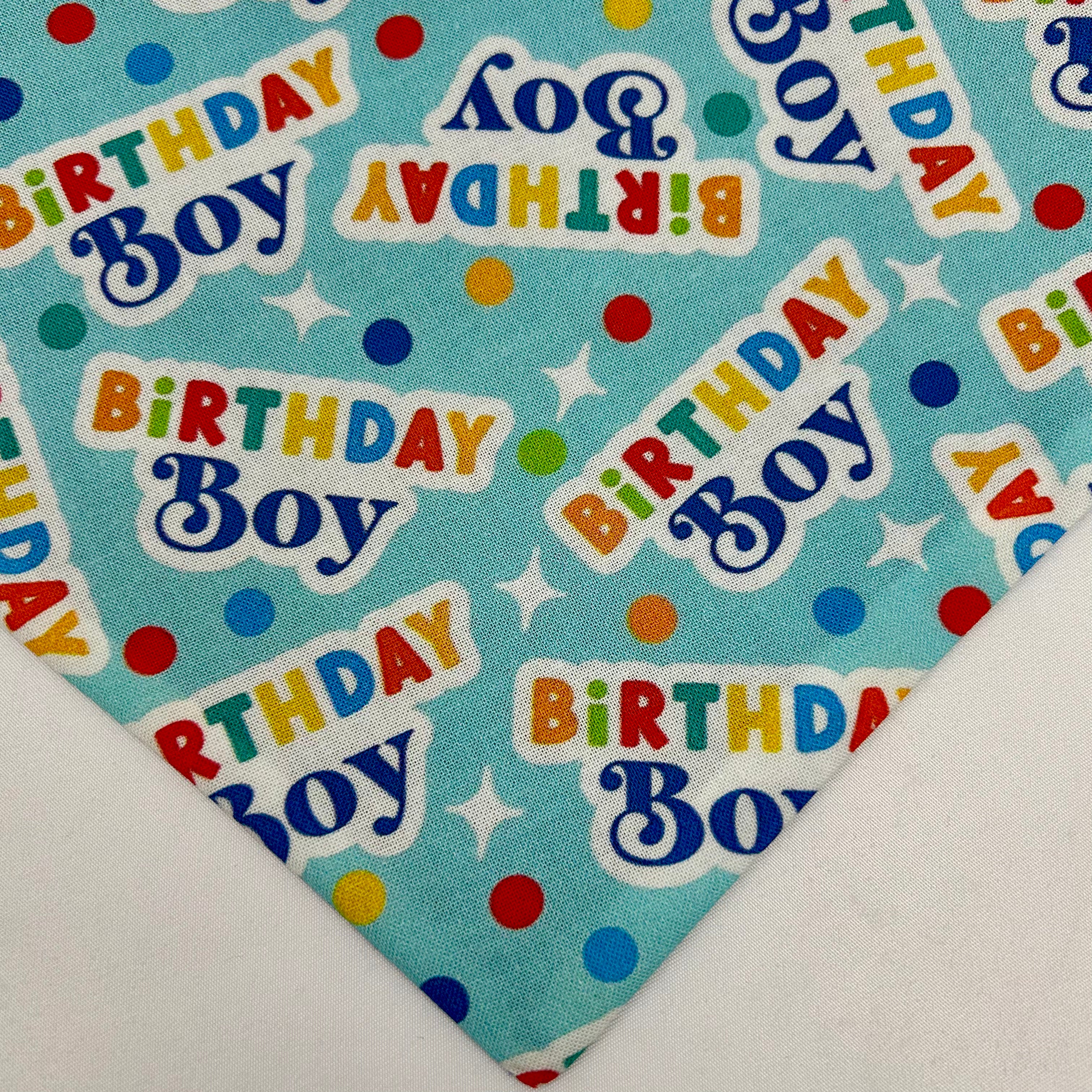 Birthday Boy Cotton Snap-On Bandana