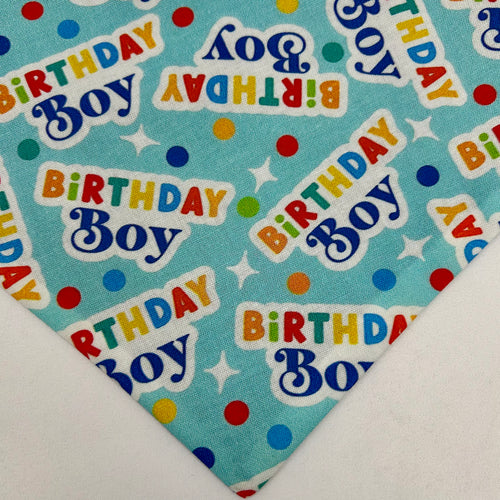 Birthday Boy Cotton Snap-On Bandana