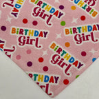 Birthday Girl Cotton Snap-On Bandana