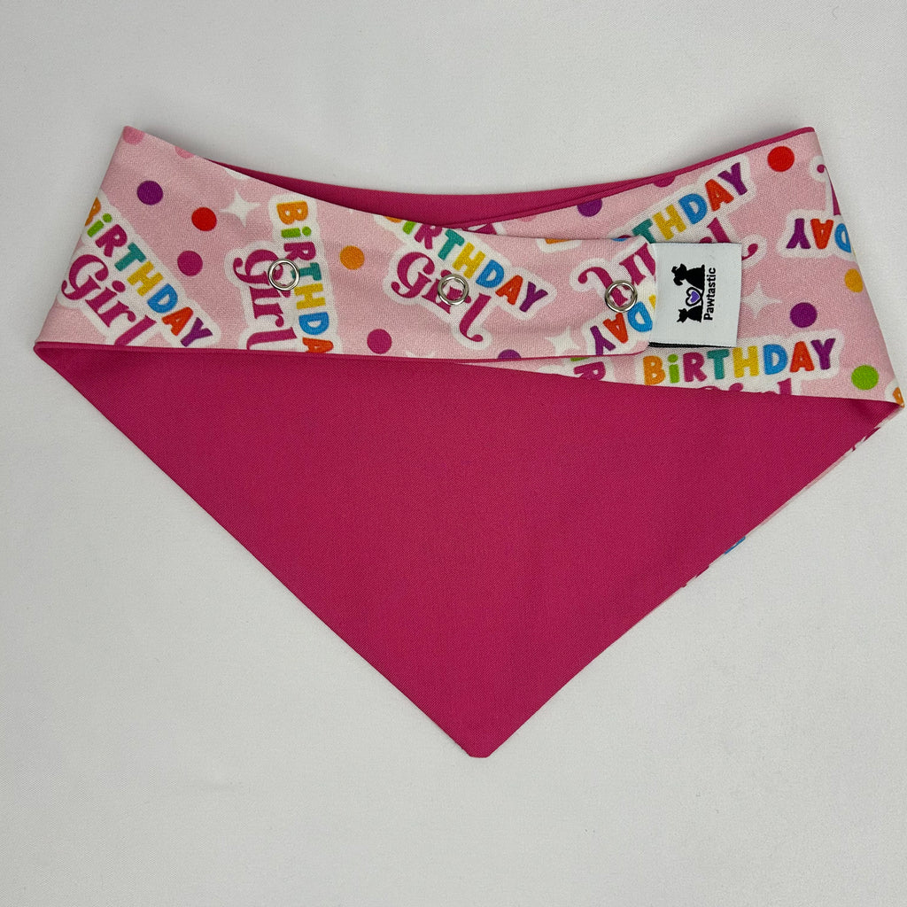 Birthday Girl Cotton Snap-On Bandana