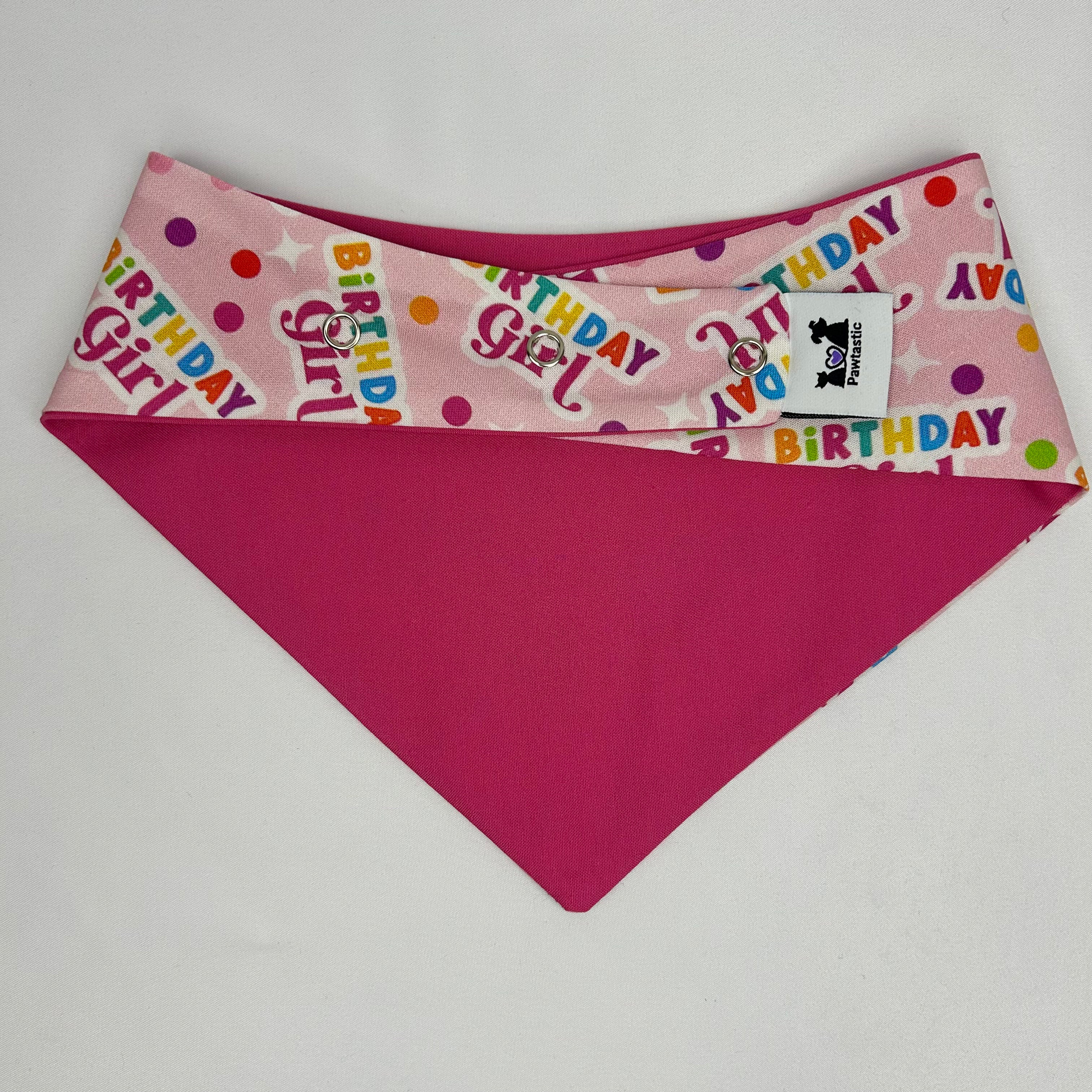 Birthday Girl Cotton Snap-On Bandana