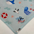 Coastal Cutie (Light Blue) | Cotton Snap-On Bandana