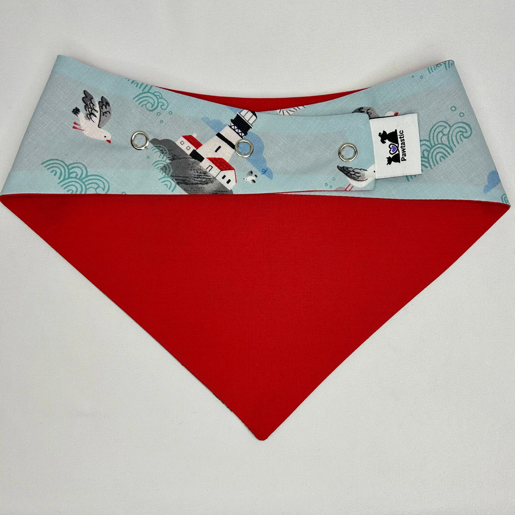 Coastal Cutie (Light Blue) | Cotton Snap-On Bandana